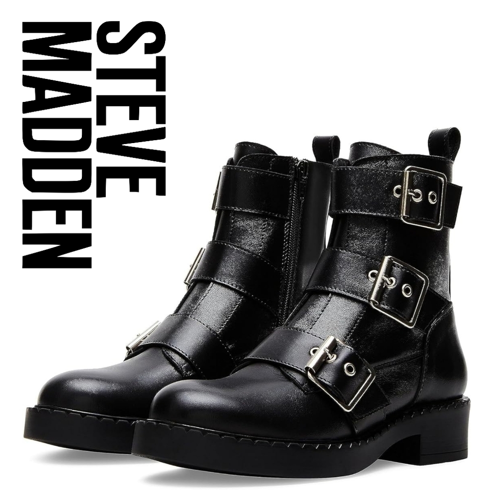 Steve Madden - Aaron Black Leather - Size 8 M - Picture 3 of 6